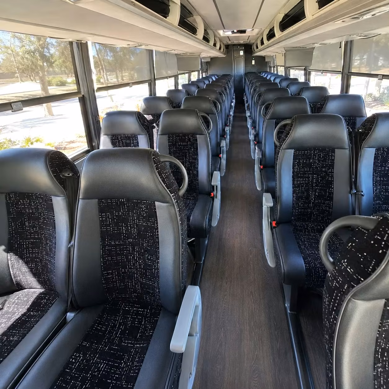 56 passenger charter bus inside