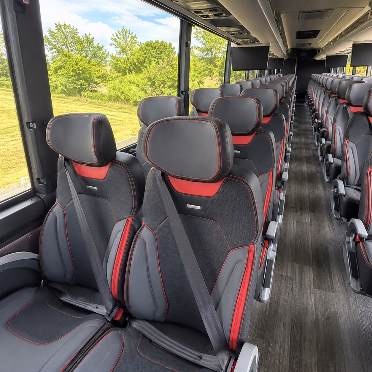 56 passenger charter bus interior